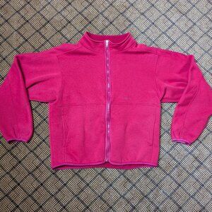 Vtg Patagonia Sweater Mens Size Med Red Full Zip Pockets Fleece 90s Y2K